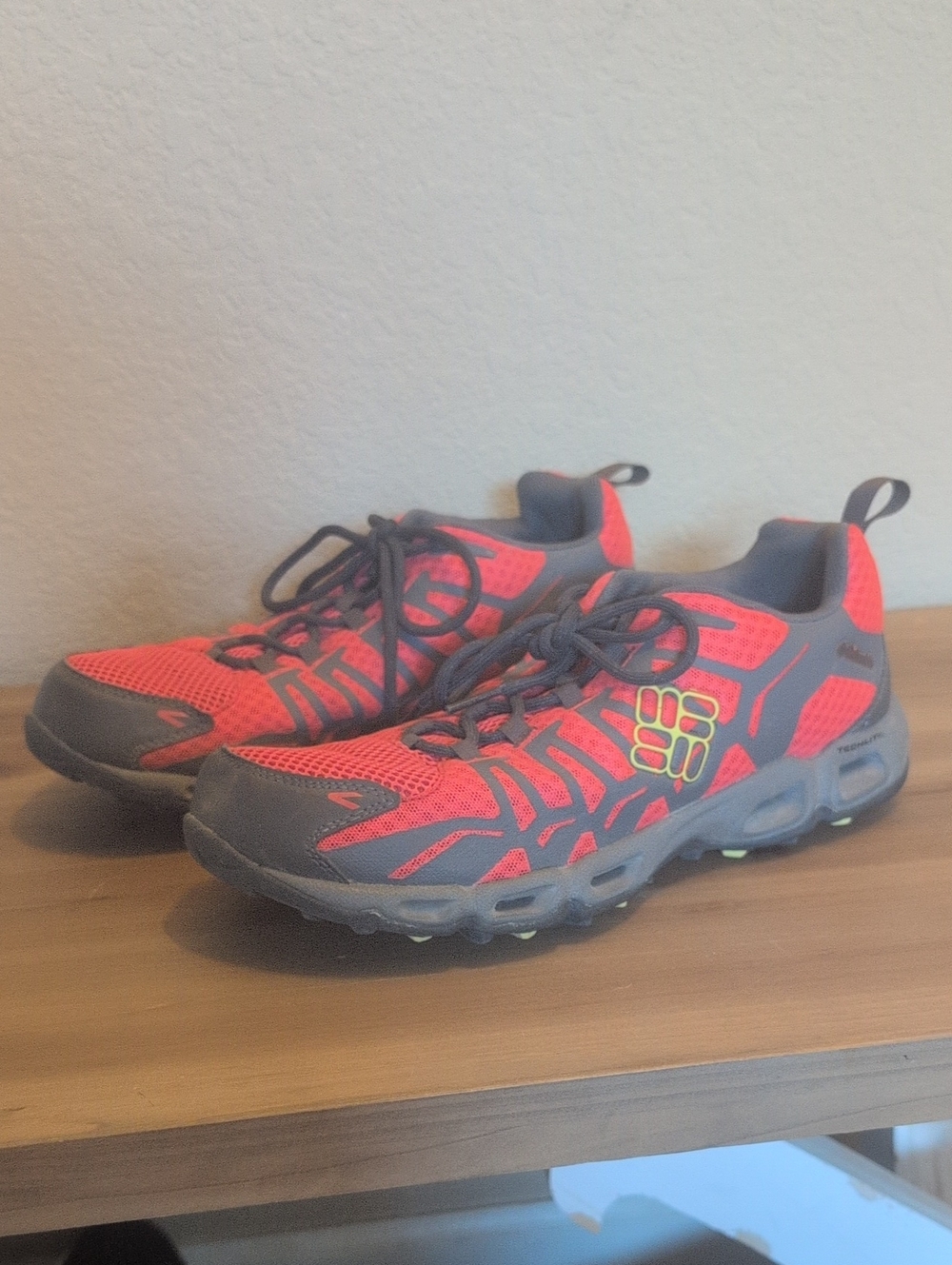 Columbia Coral and Gray Women's Trail Sneakers